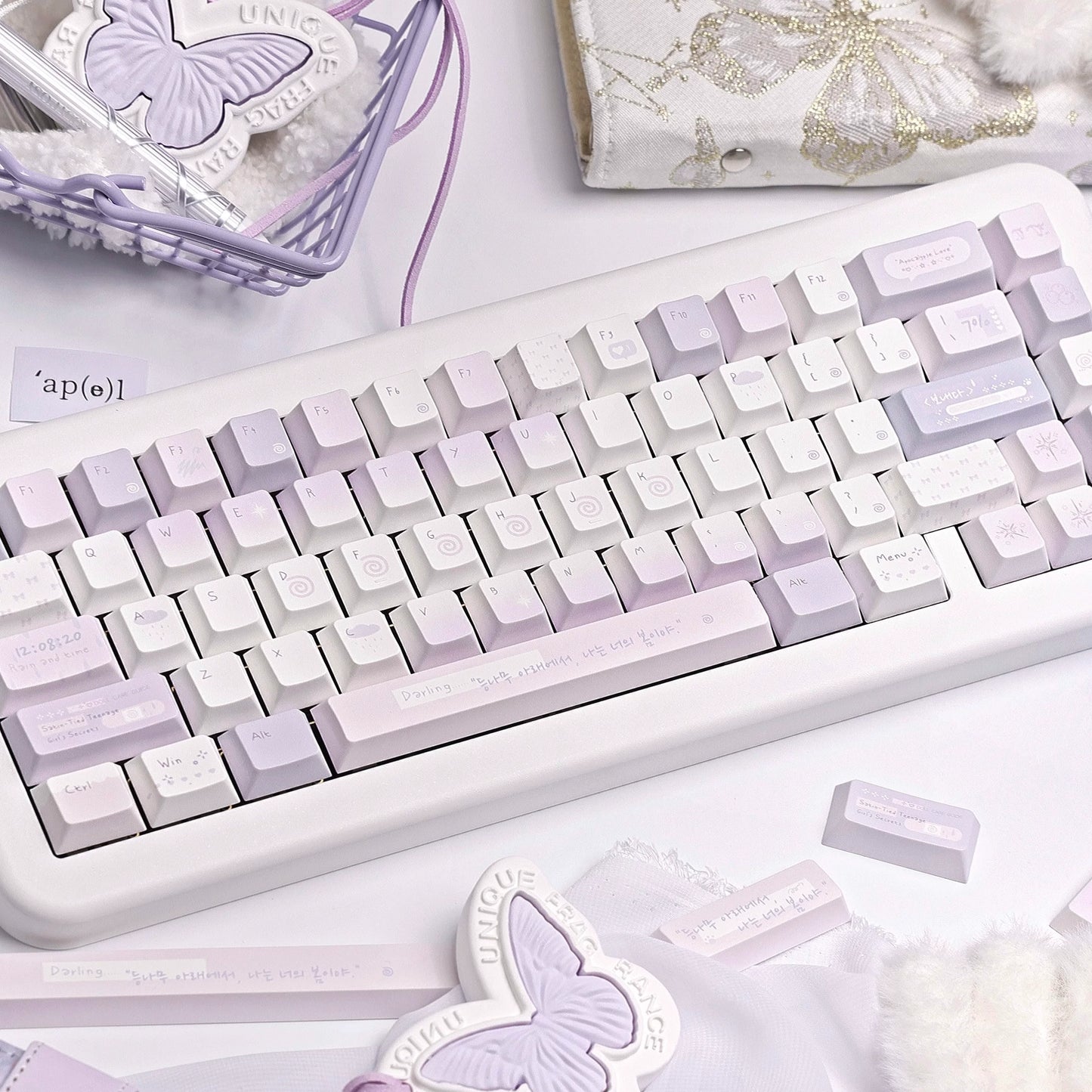 #0223 Pale Purple Addiction Cute Keycap Designed By Bluebird （not including keyboard）