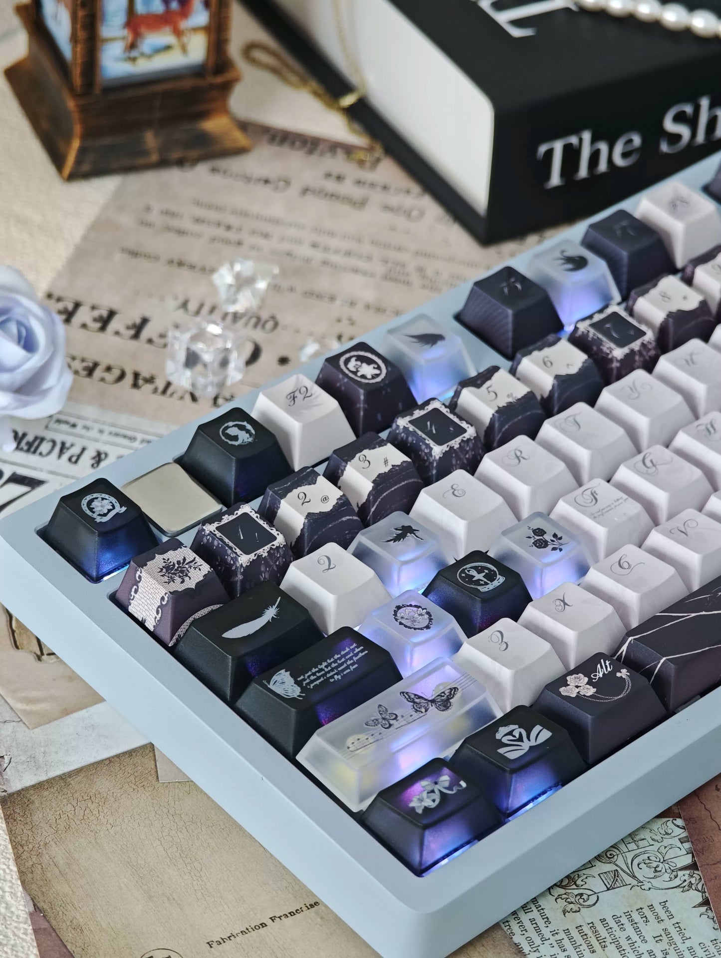 #0229 Dance of Ashes Black White Grey Keycap Designed By Miller
