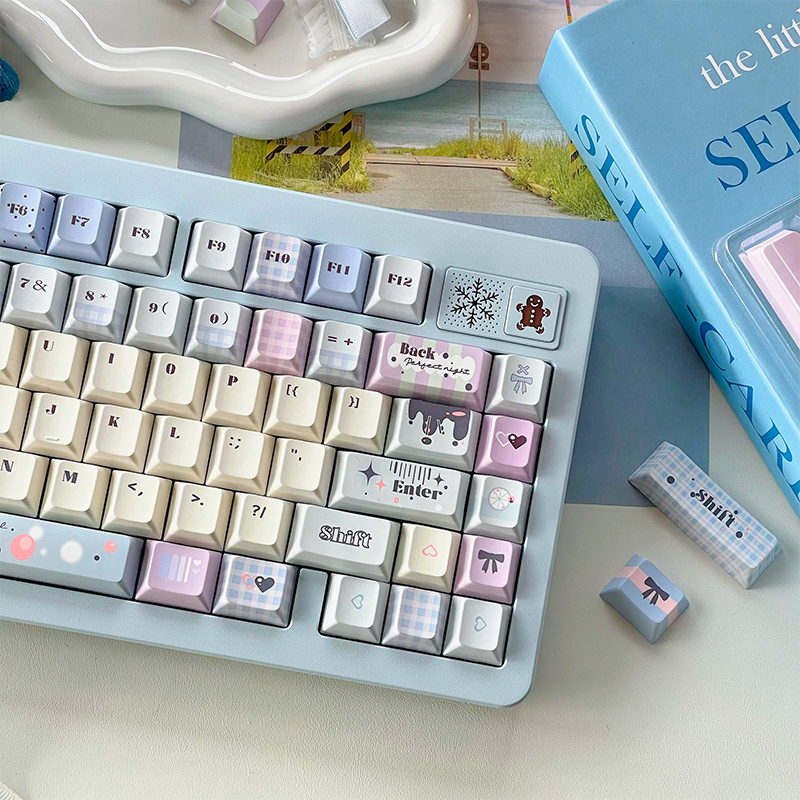 120 Slightly Drunk Bubbles Cute Pink Blue Girl Keycap New Cherry Profile 129-keys