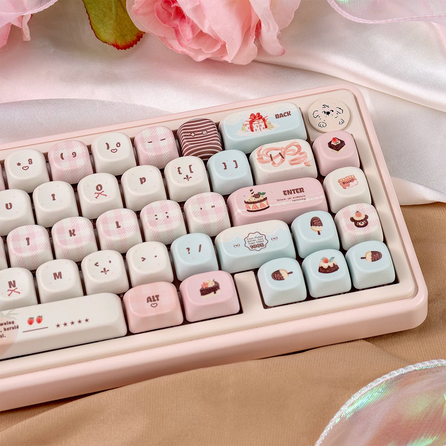 #0272 Velvet Strawberry PBT+PC Frosted Keycaps Cherry / MOA Profile Designed By URE