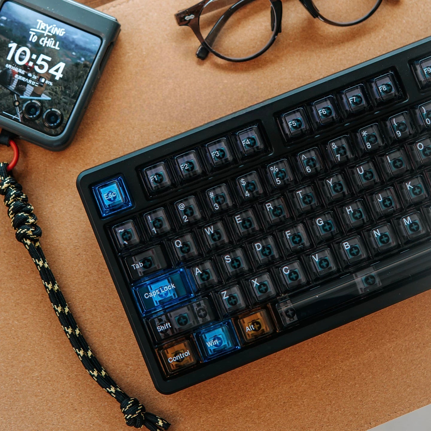 #0258 Interstellar High Transparency PC Keycaps Premium Gray Cherry Profile (not Including Keyboard)