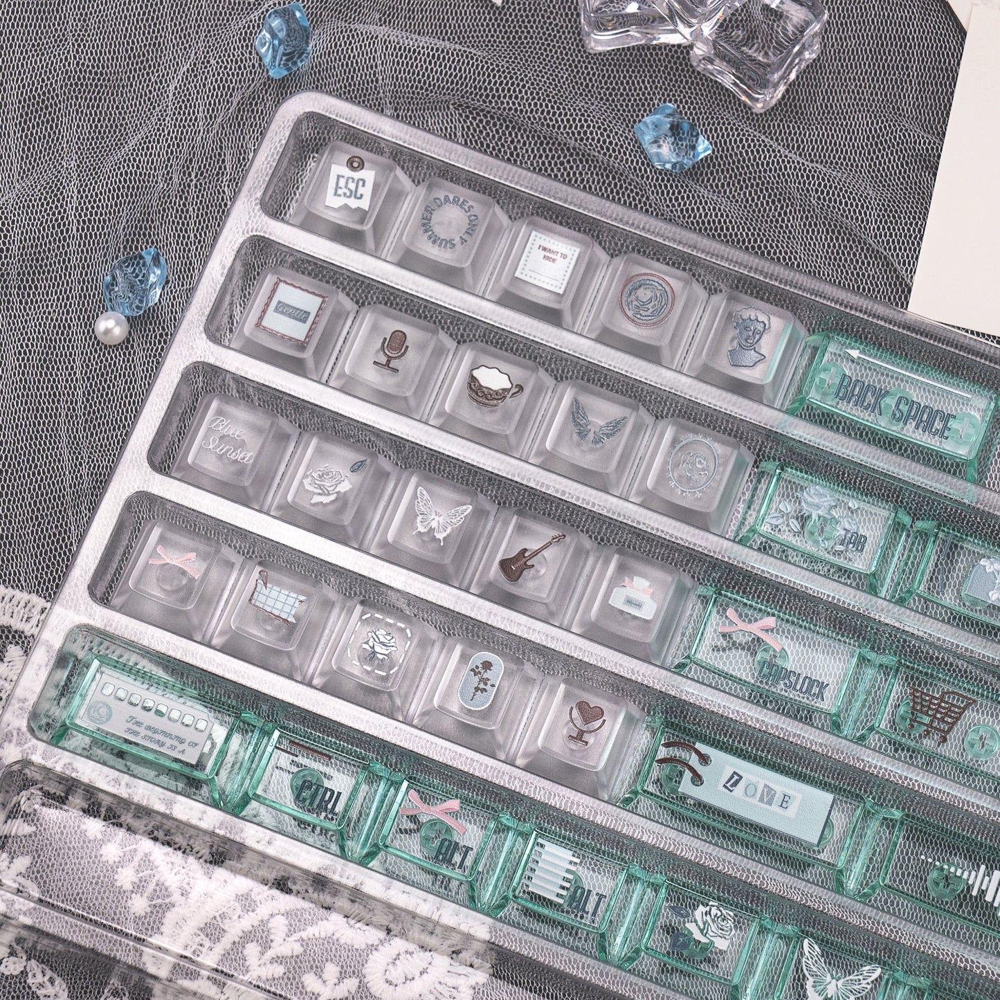 #0241 Mint Chocolate Mambo Keycap Green Brown Keycap Cherry Profile (not including keyboard)