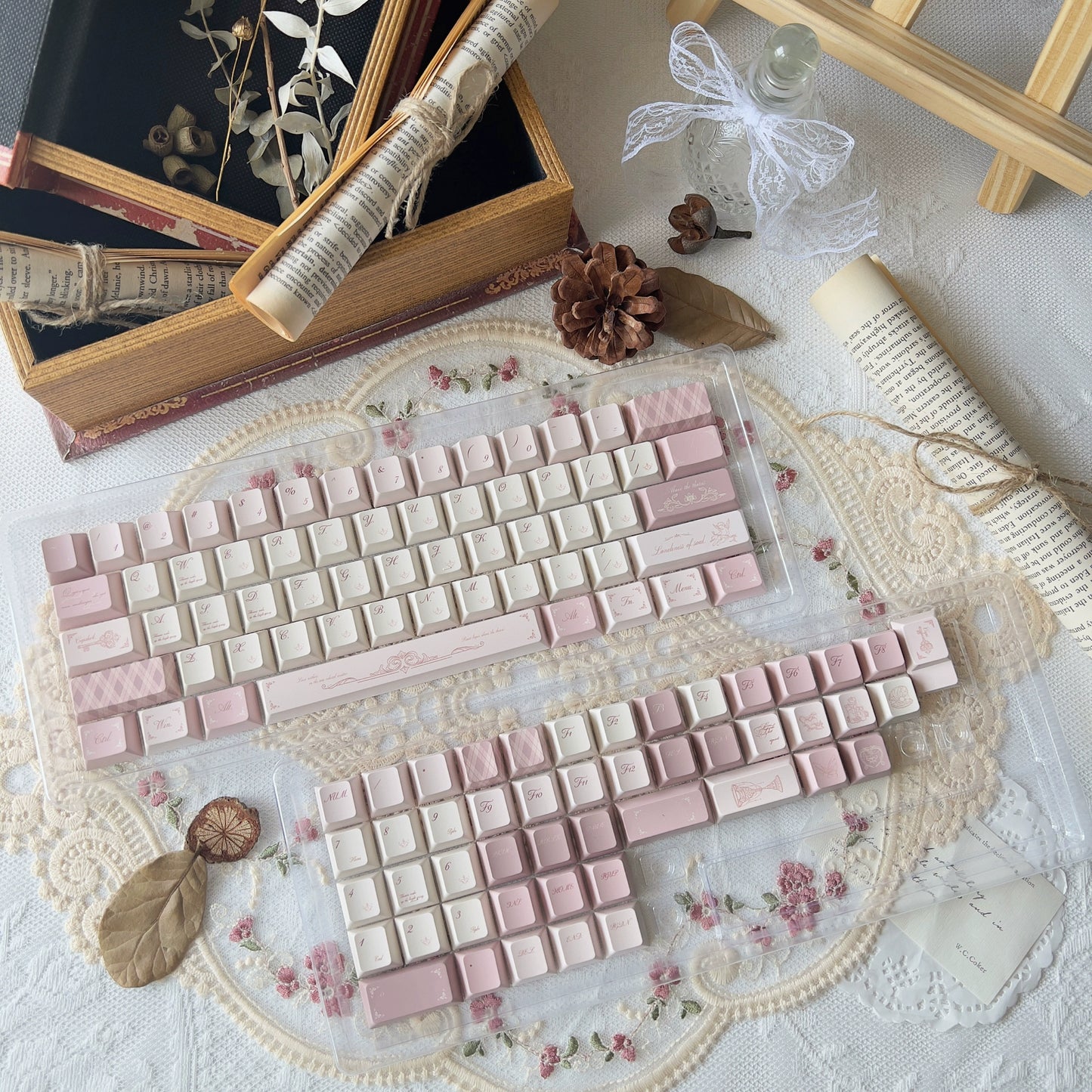 101 Bluebird-Nora.1953 Pink French Gentle Keycap Cherry Profile (preorder)