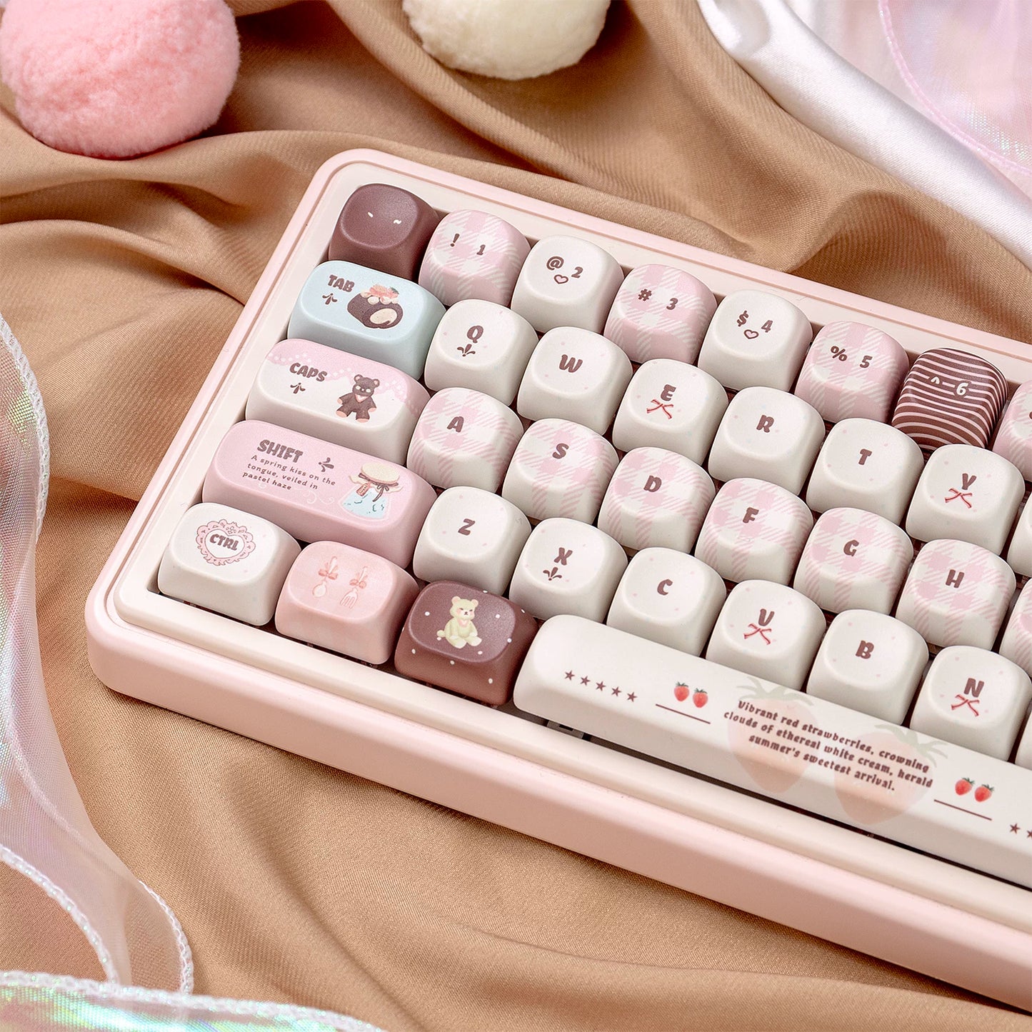 #0257 Velvet Strawberry Mint Chocolate Keycap Cherry/moa Profile(Not including keyboard)