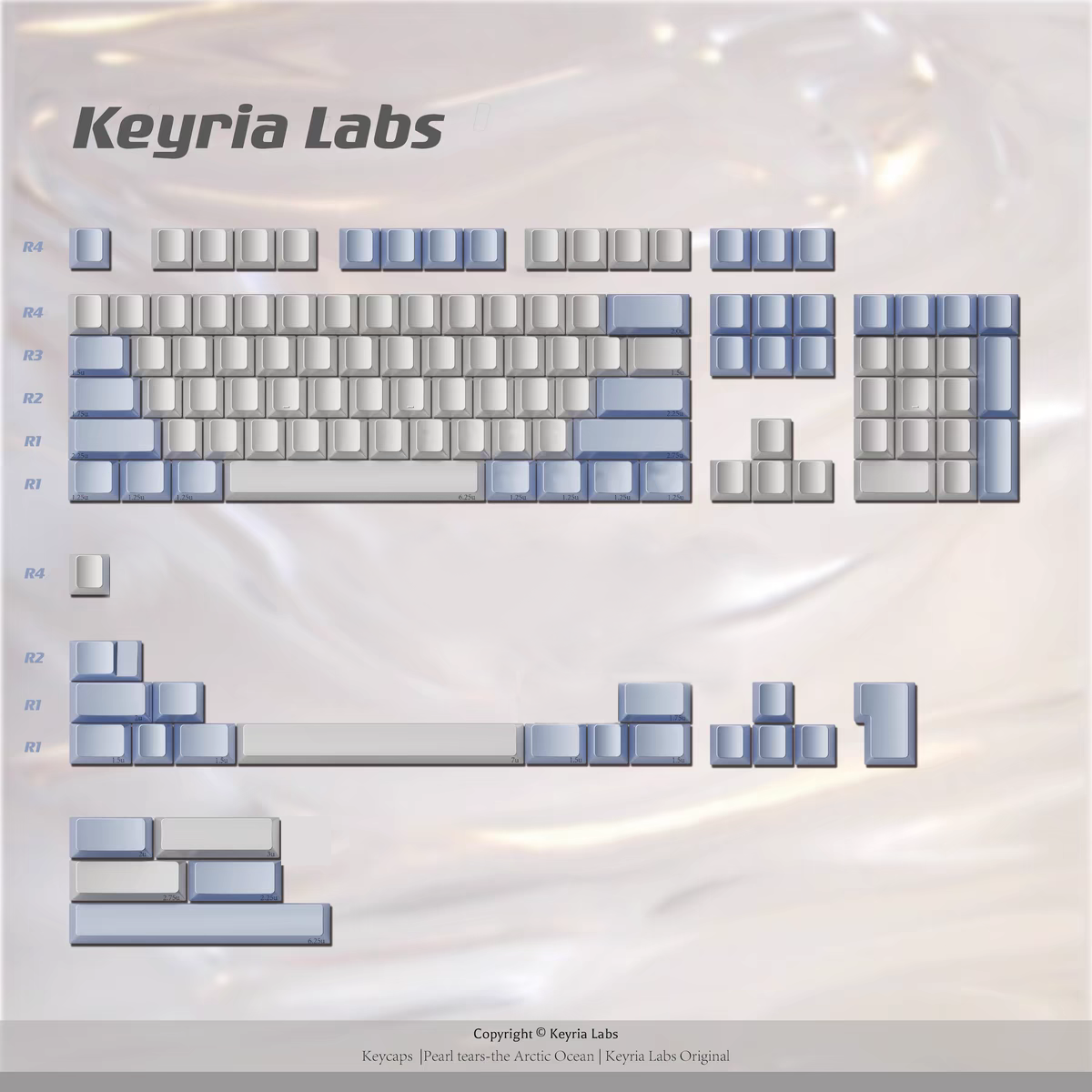 Silver Pearl Tears Cherry Profile Keycaps Keyria Labs Design