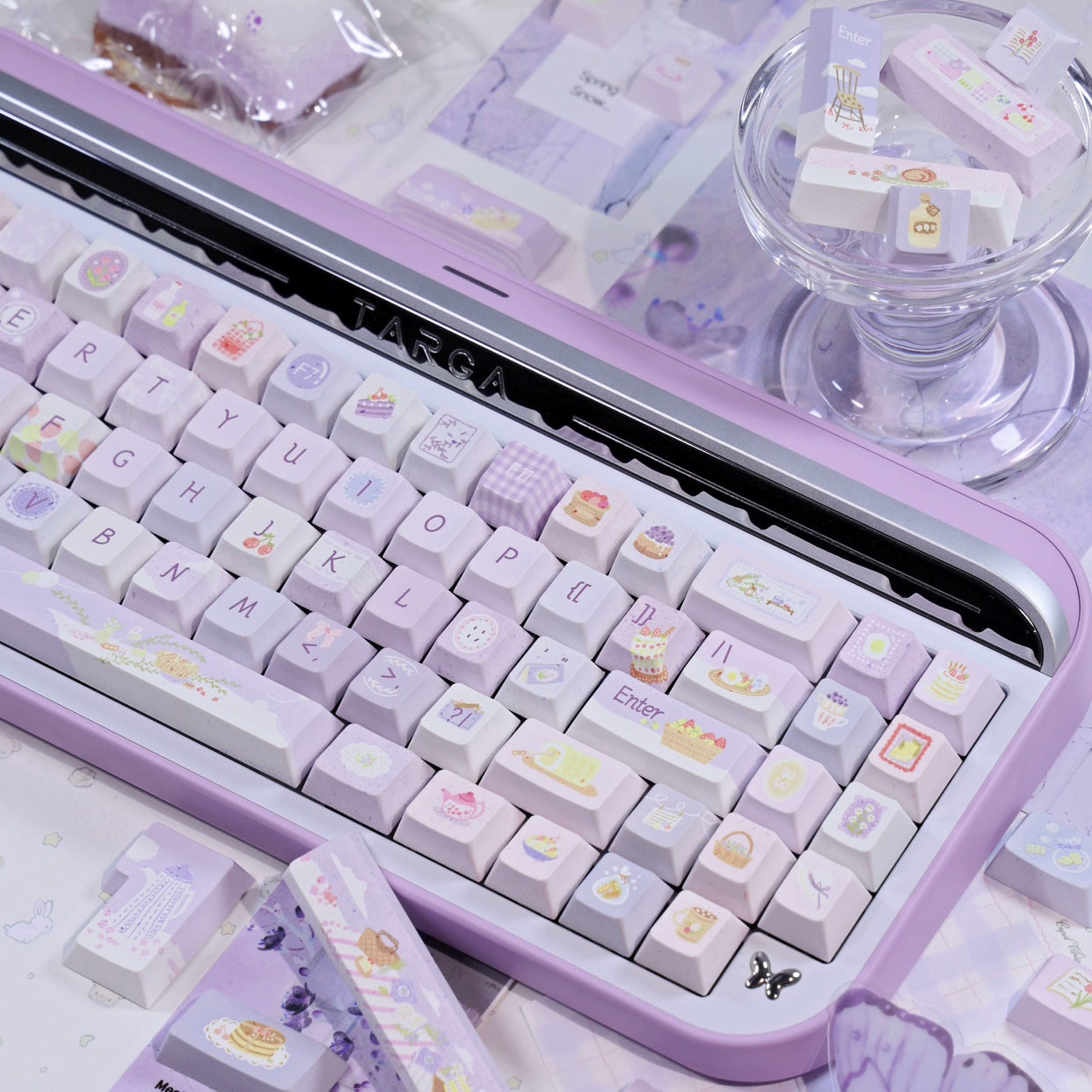 119 Afternoon Tea Elegant and Simple Lavender Keycaps