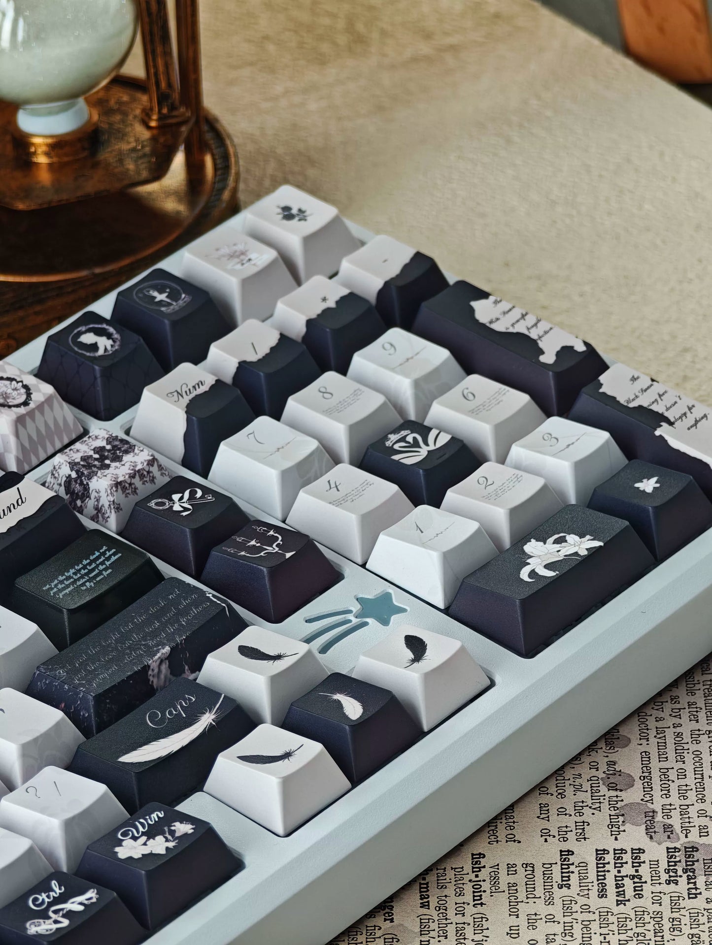 #0229 Dance of Ashes Black White Grey Keycap Designed By Miller