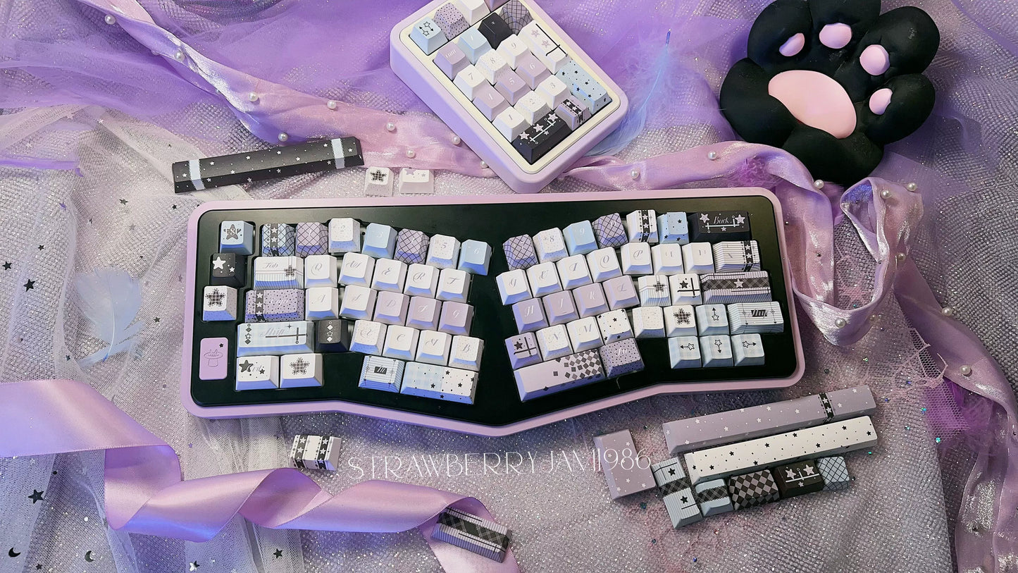 099 Blue Purple Black Star Dream Keycap Cherry Profile