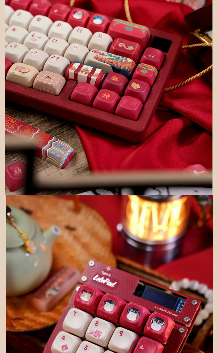 #0268 Red Forbidden City Cat Keycap Cherry/FOA Profile (not Including Keyboard)
