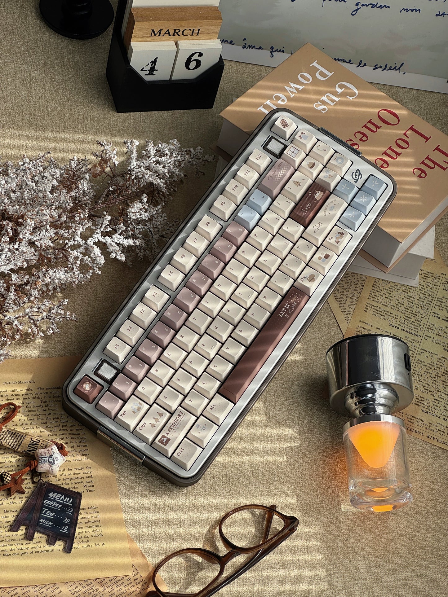 #0275 Snow Chestnut House Blue Coffee Light Saturated Colors Keycap Cherry Profile Designed By MoCoo