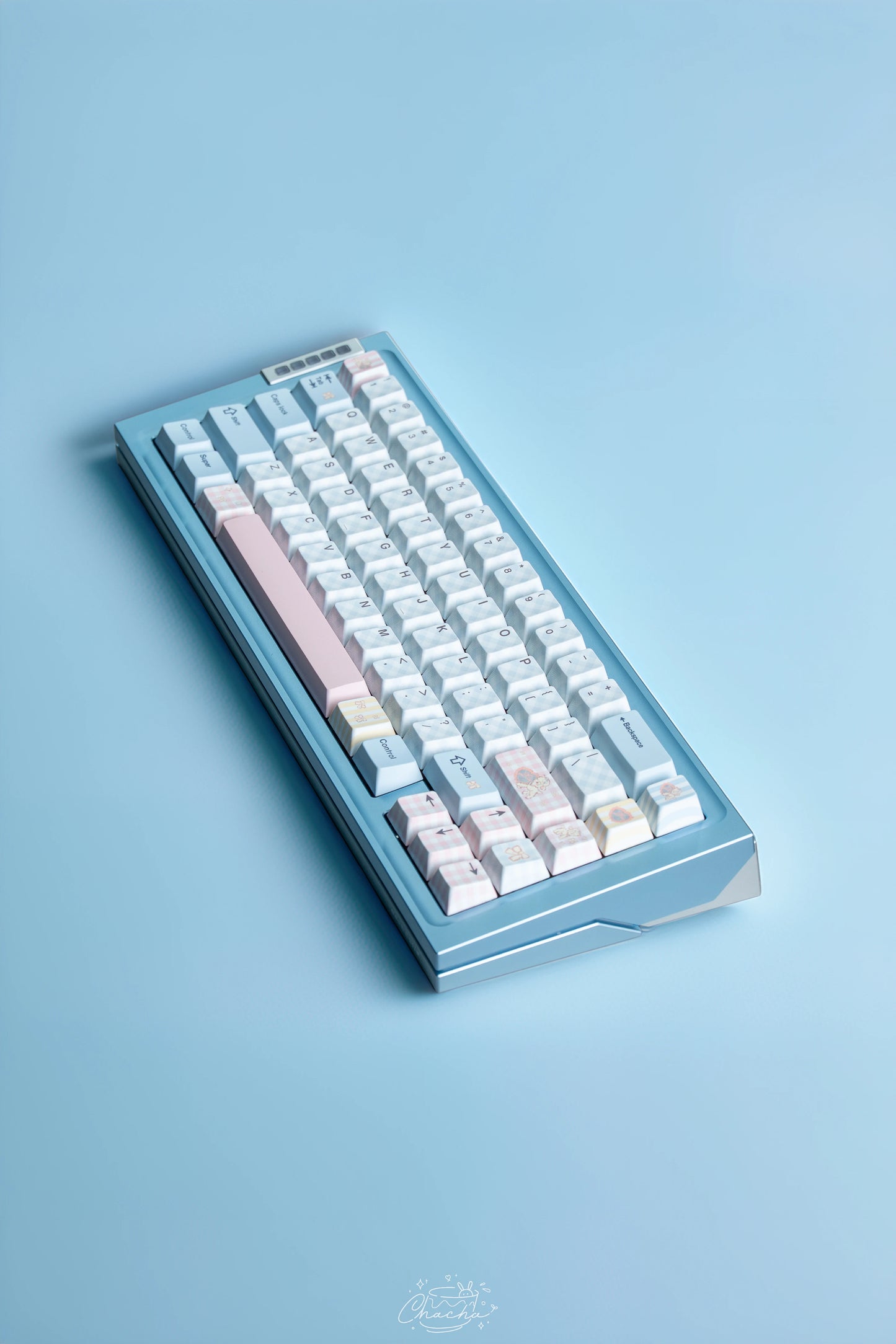 #0260 Pale Blue Pink Sweet Sheep Dream Cherry Profile Keycap Set Designed By Keyria Labs (not Including Keyboard)