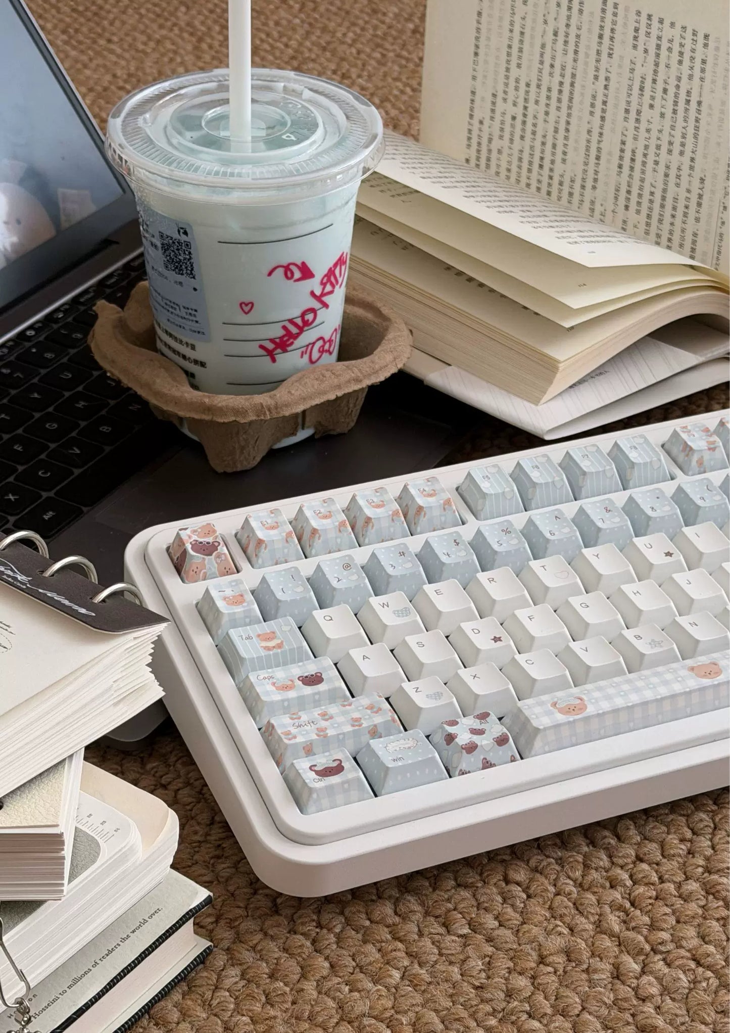 #0279 Light Blue Cream Bear Keycap cherry Profile Designed By LilyX Labs