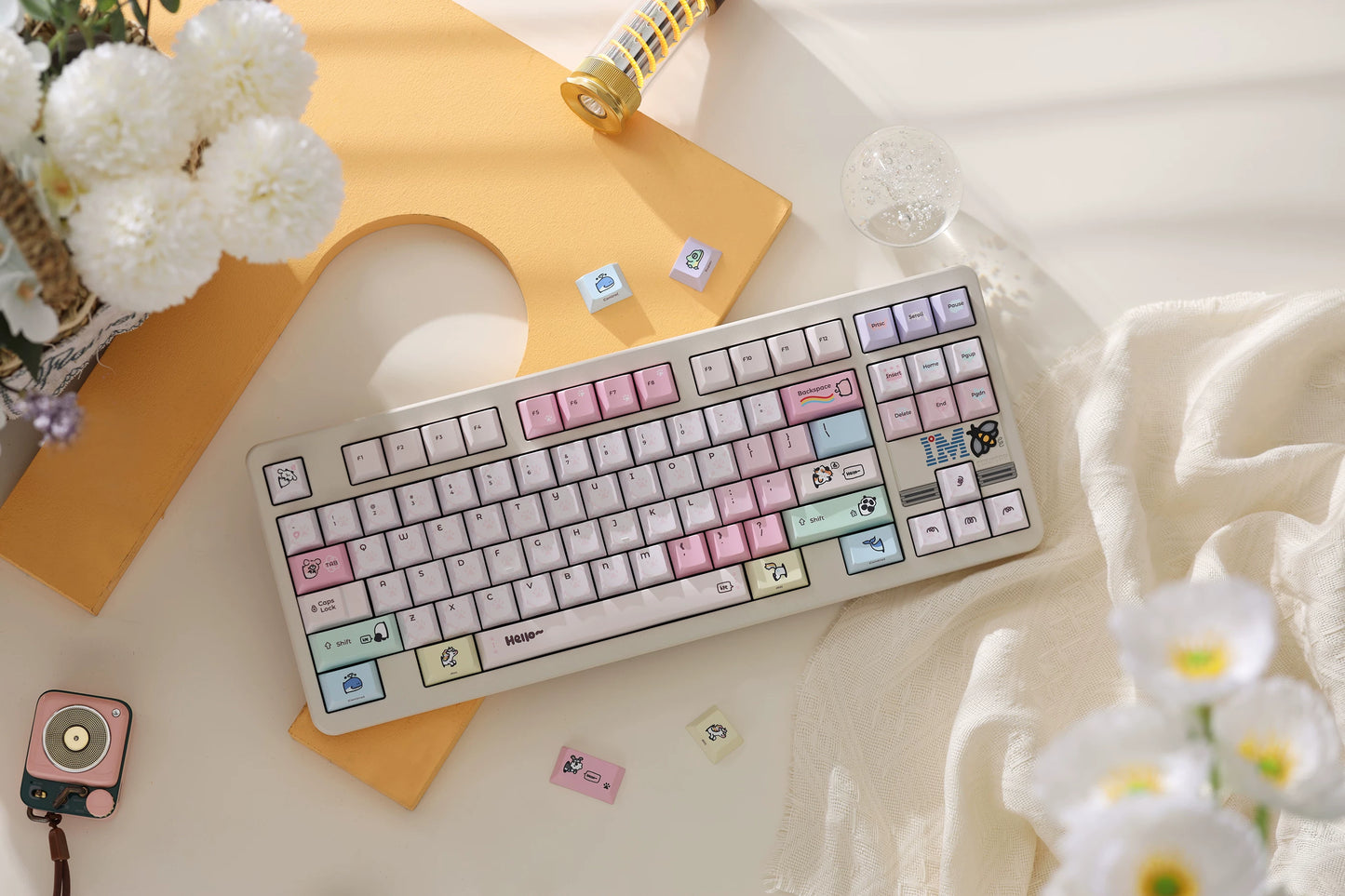 #0282 Cute Macaron Little Pet Keycaps Cherry Profile Designed By SINOKEY