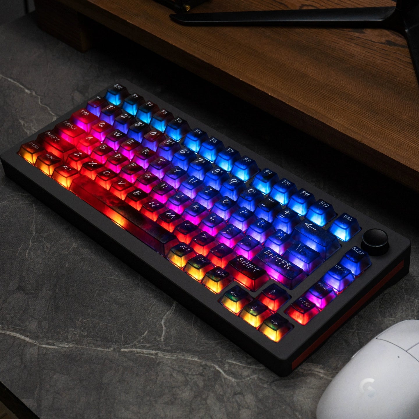 #0214 Neon/Universe/Star Gradually Change Foggy Matte Keycap（not including keyboard）