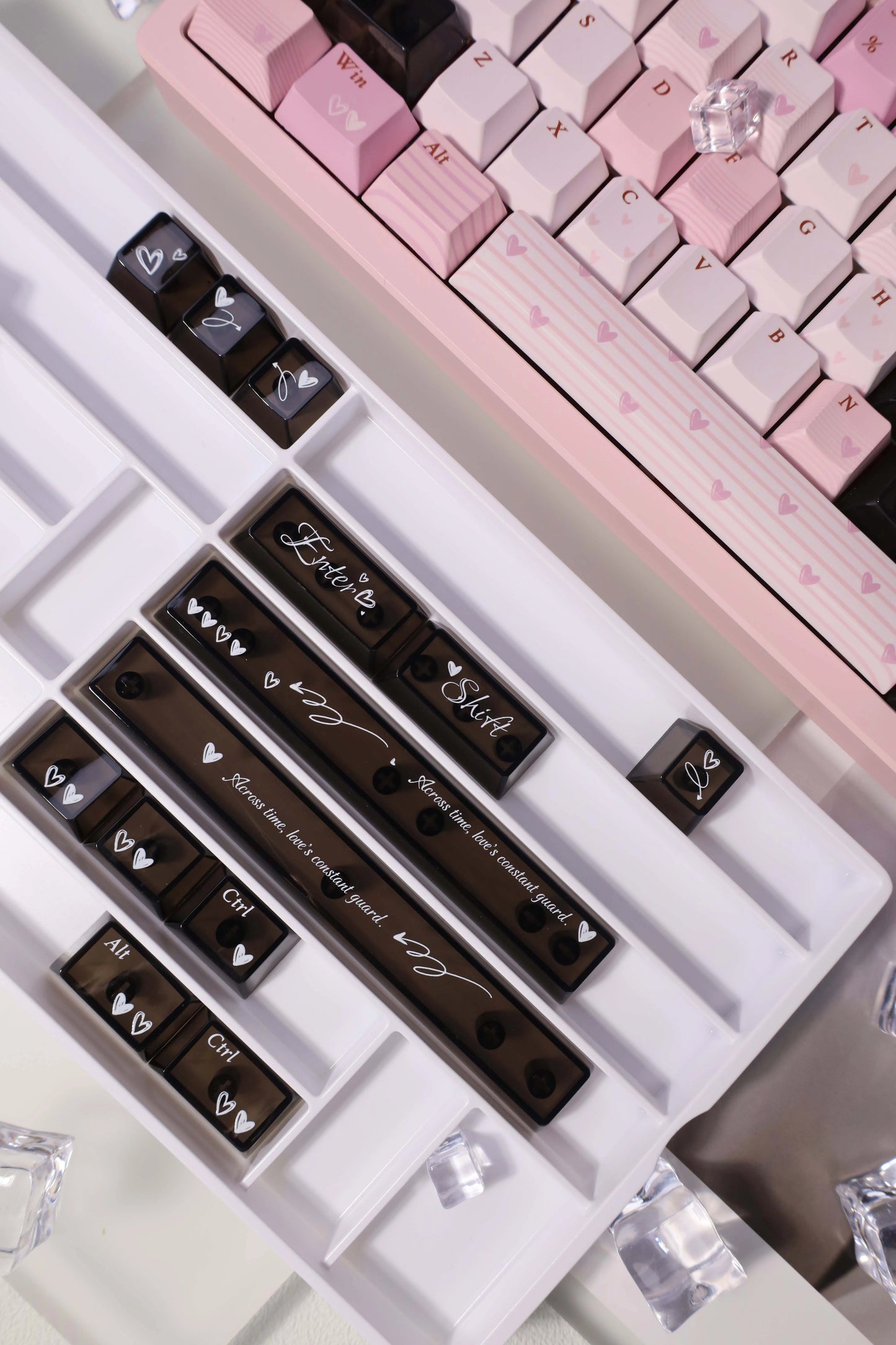 #0220 Heart-Pounding Black Pink Keycap Designed By Dorakey