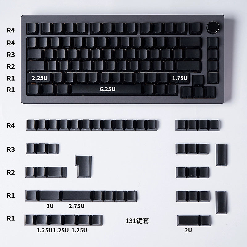 006 White / Black Side Light-transmitting Side Engraved Cherry Profile 131 Keys PBT Two-color Molding