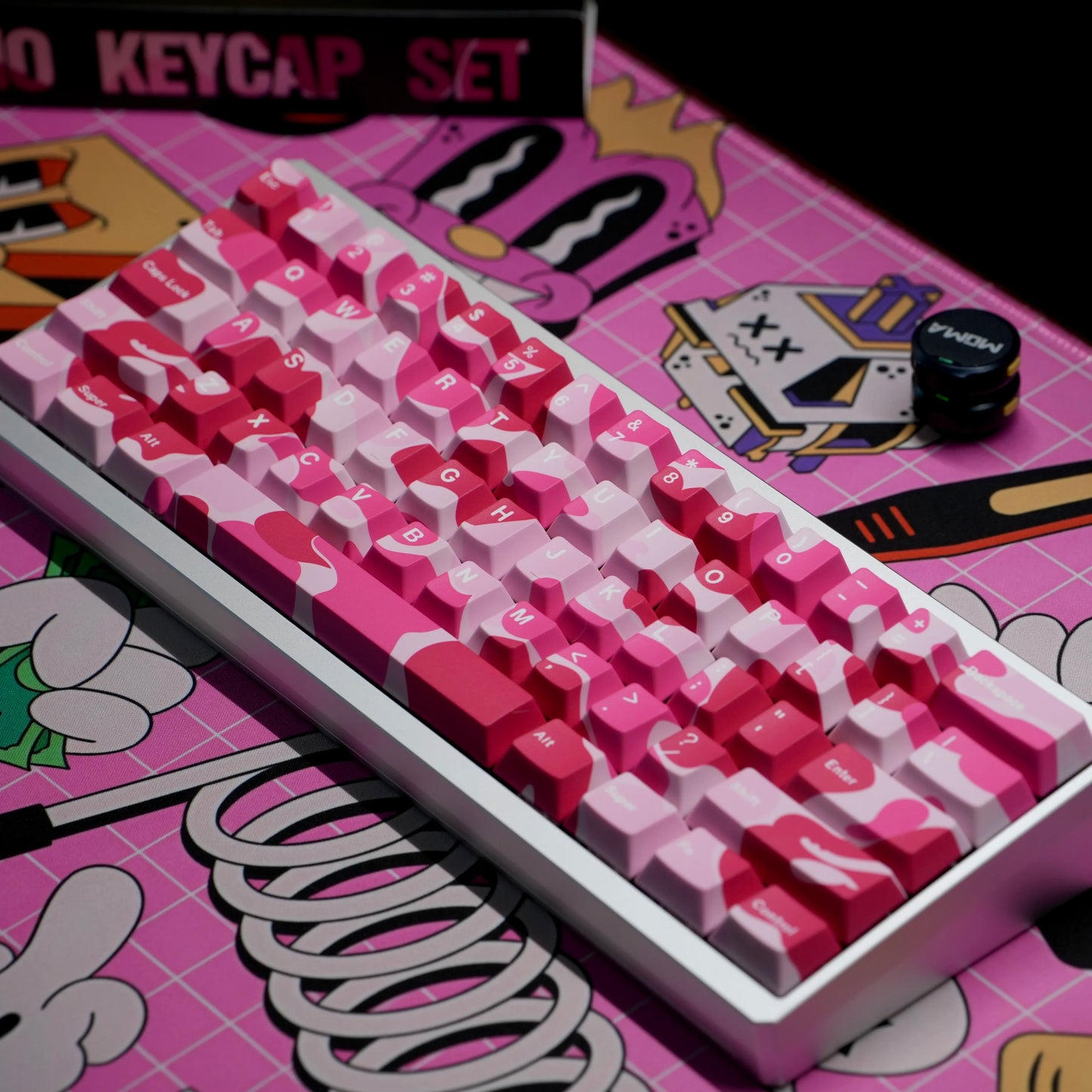 #0273 Pink Camo Keycap Cherry Profile(Please Check Matching Keyboard Layout)