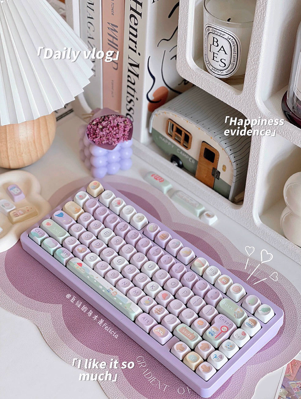 Romantic Travel SOA/Cherry Profile Customized keyboard Cute Purple Keycaps