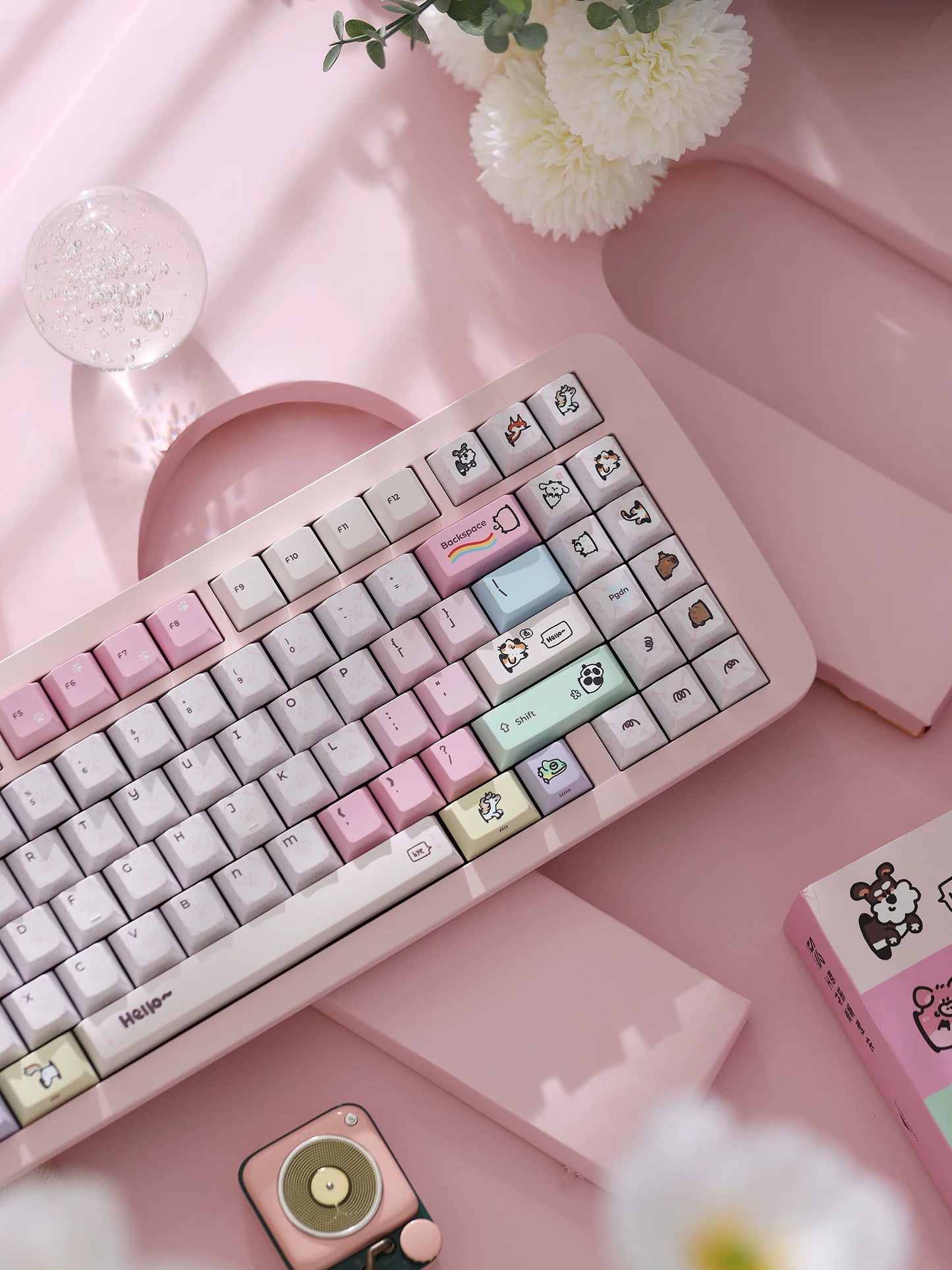 #0282 Cute Macaron Little Pet Keycaps Cherry Profile Designed By SINOKEY