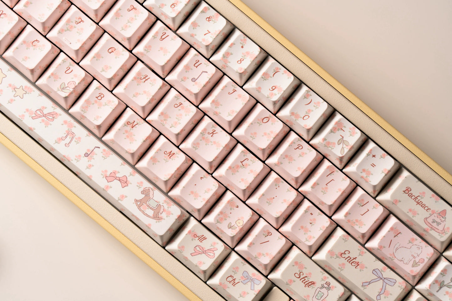 001 Flower French Style Spring Floral Gift Moa Profile 140 Keys Cute Keycap Set LlilyX Lab flower keycaps