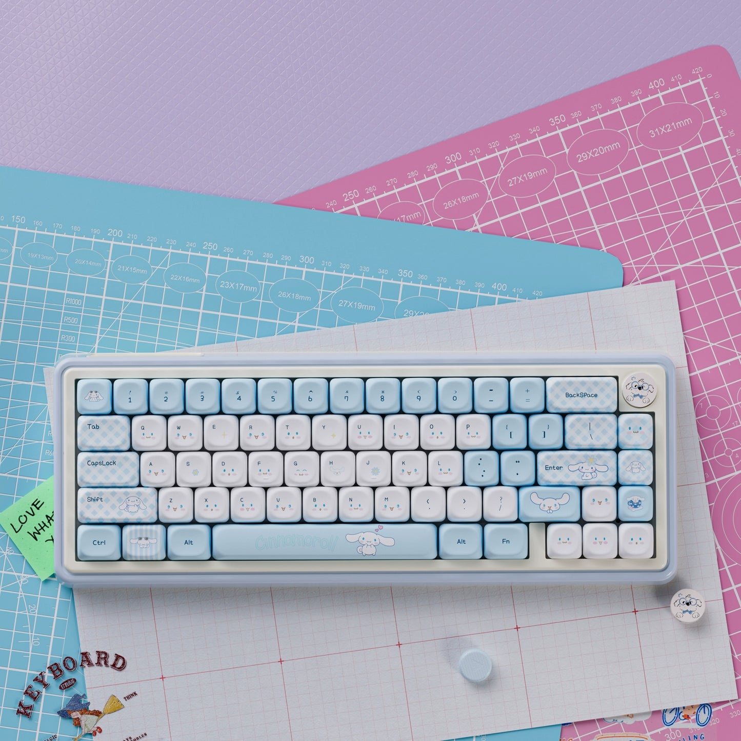UR65 Blue/Pink/Red Mechanical Customized Keyboard (Tri-mode Gasket Hot Swap RGB Support QMK/VIA)