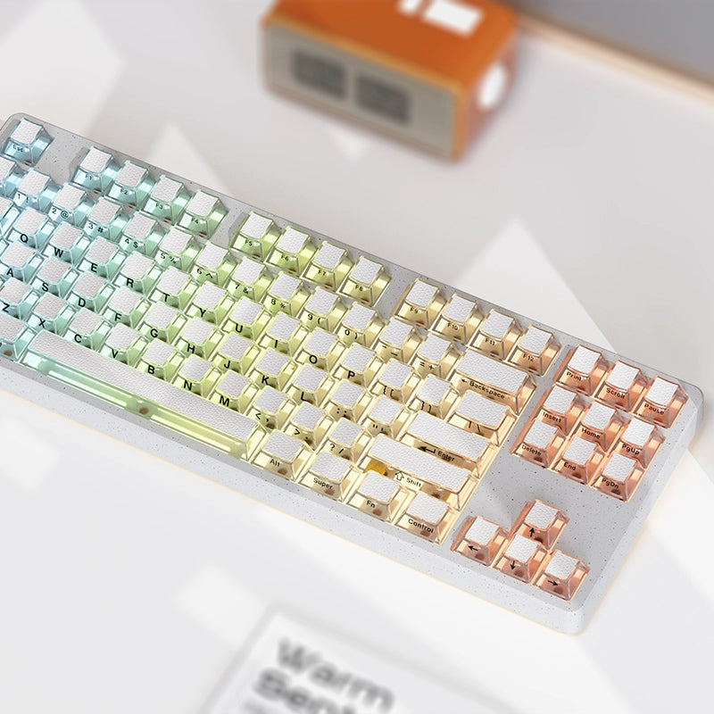 #0213 Leather Top Clear Keycaps Designed By OSHID（only keycaps not including keyboeard)
