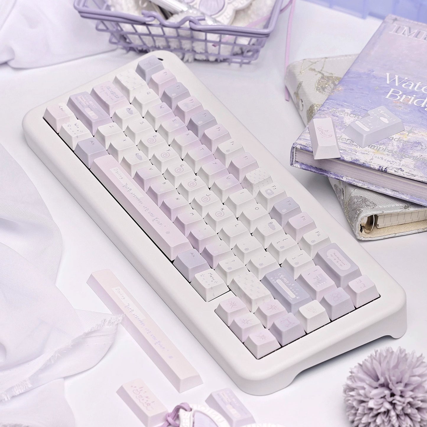 #0223 Pale Purple Addiction Cute Keycap Designed By Bluebird （not including keyboard）