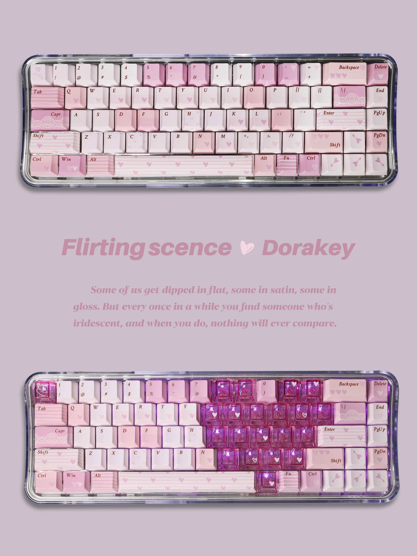 #0220 Heart-Pounding Black Pink Keycap Designed By Dorakey