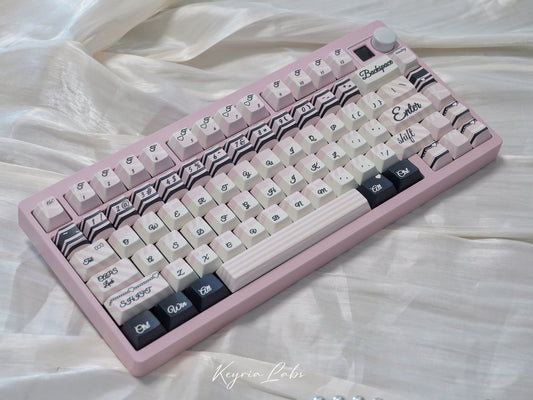 022 Black Pink Lace Abbey Cherry Profile Keycap Designed By Keyria Labs