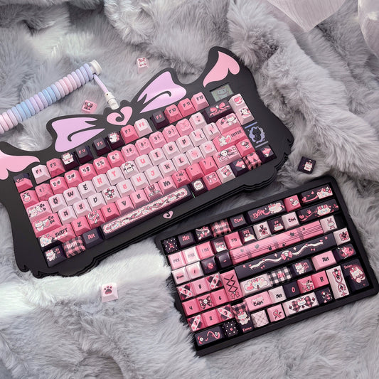 134 Black and Pink Sweet Capture Sweet Cool Cute Cartoon Y2K Keycaps