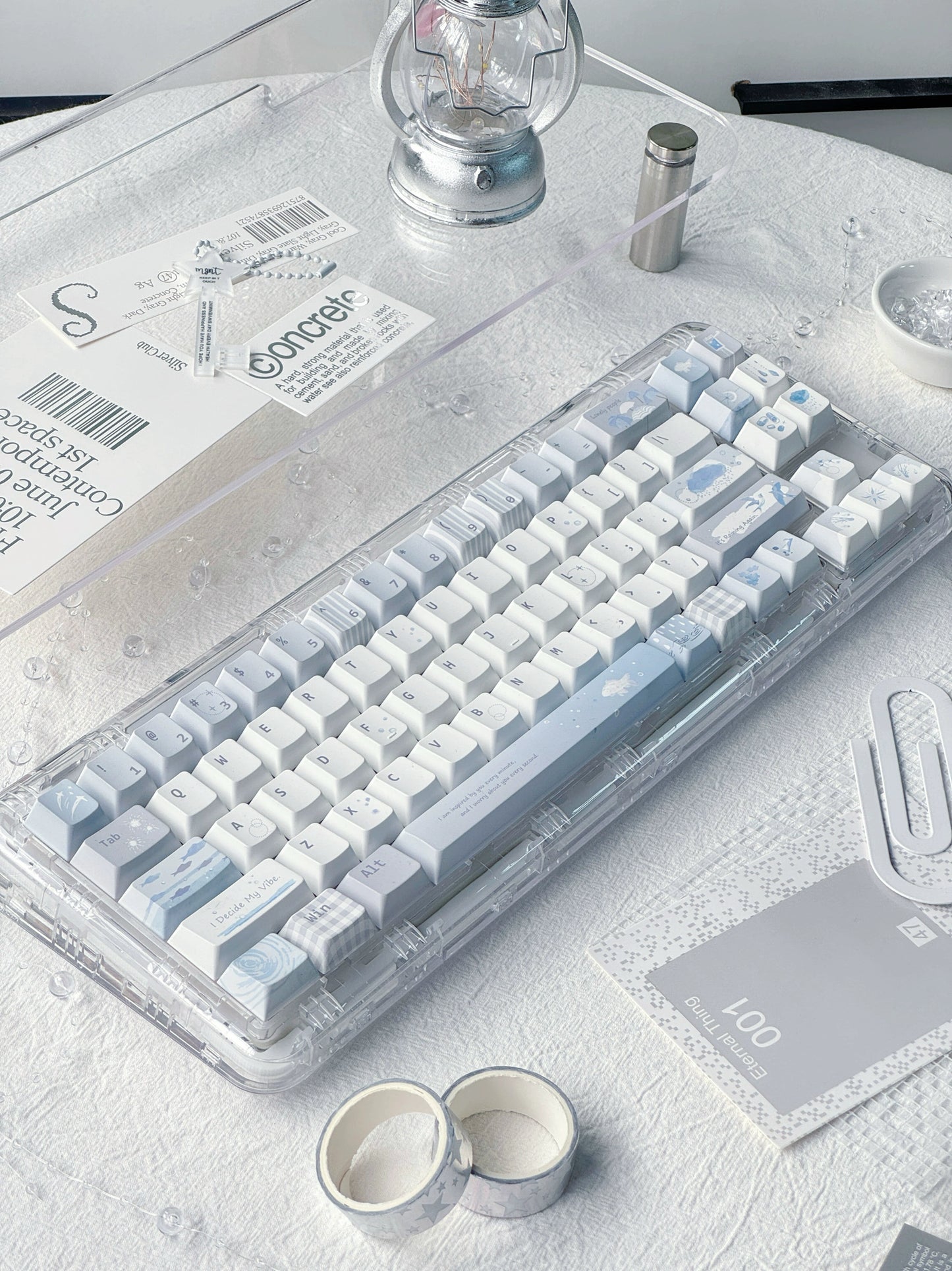 #0206 Blue Island Ice Mist Fresh and Cool Unique Keycap Designed By MoCoo（not including keyboard)