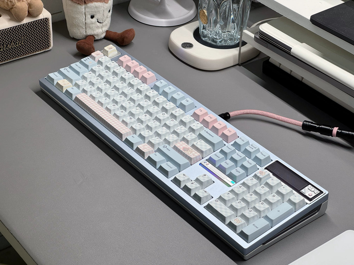 #0260 Pale Blue Pink Sweet Sheep Dream Cherry Profile Keycap Set Designed By Keyria Labs (not Including Keyboard)