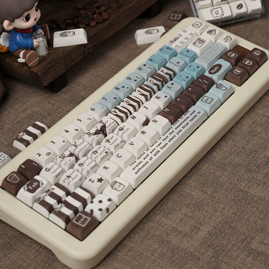 #0176 Ditto Latte Blue Brown XDA Profile 140-keys Keycap (not including keyboard)