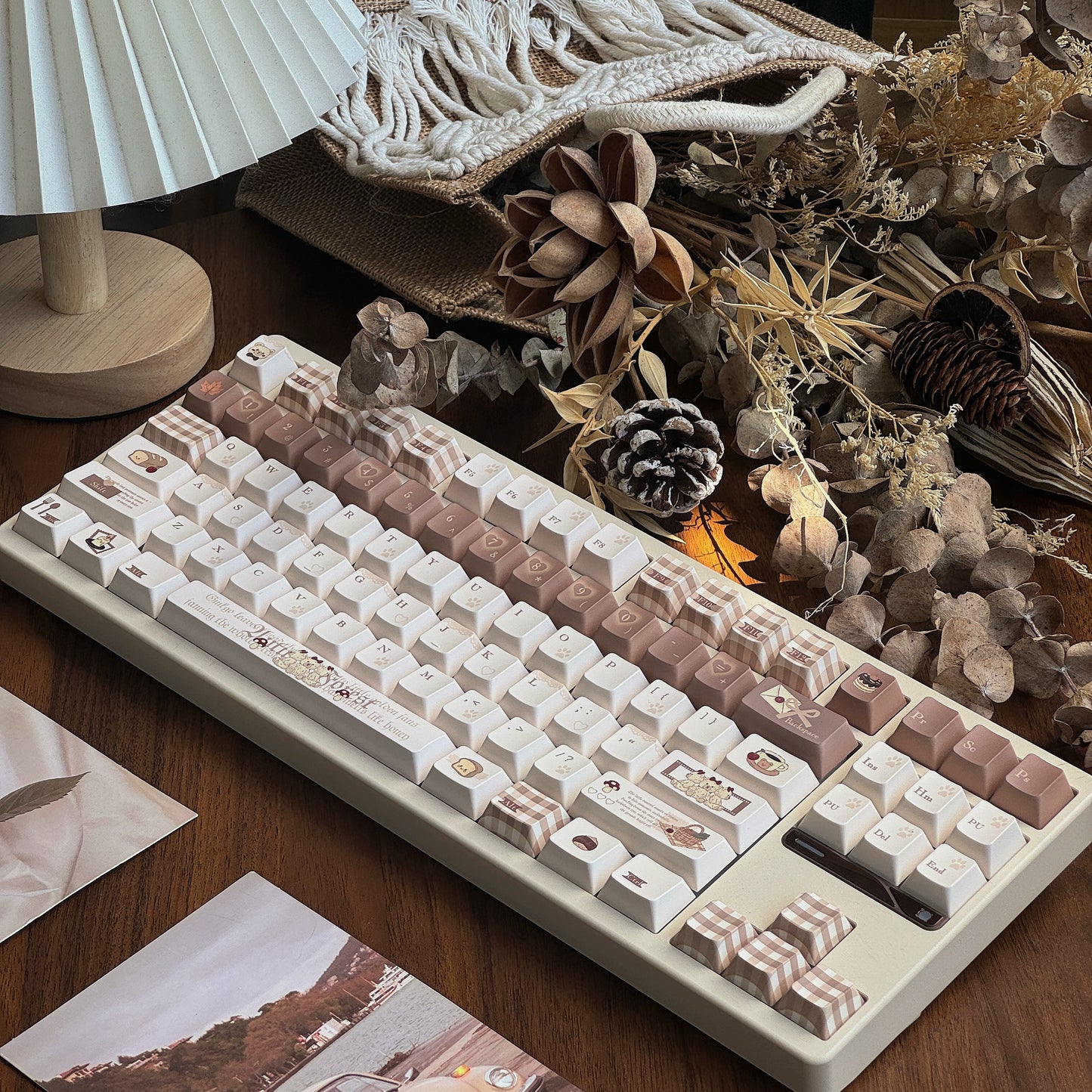 #0245 Mocha Bear Cute Brown Beige Keycap Cherry Profile（not including keyboard）