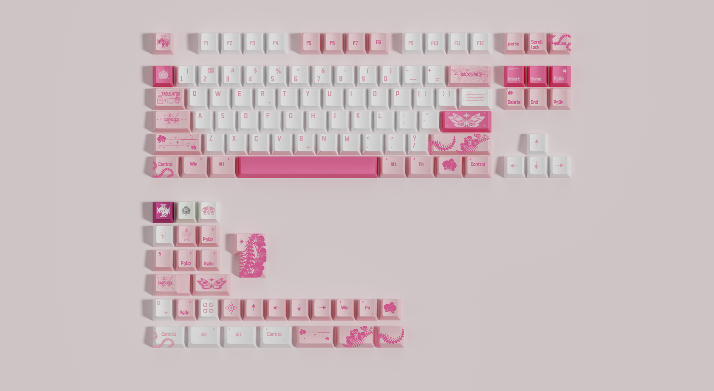 #0278 Pink Metallic Pearlescent Paint Perfumer Keycap + Fog Transparent PC Cherry Profile  Designed By Lans