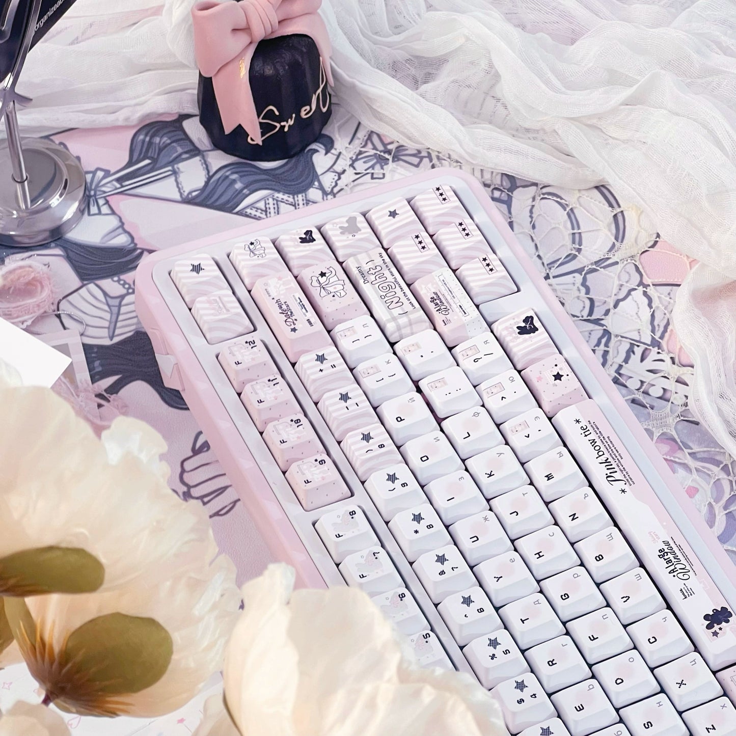 #0240 Pale Pink Grandules of Emotion Keycap Cherry Profile Designed by Dirty Cat Studio (not Including Keyboard)