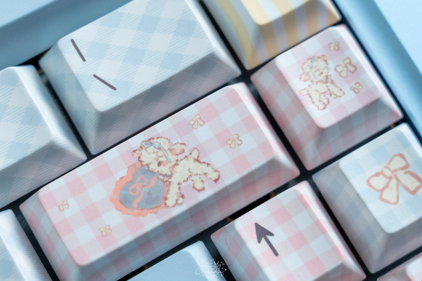 #0260 Pale Blue Pink Sweet Sheep Dream Cherry Profile Keycap Set Designed By Keyria Labs (not Including Keyboard)