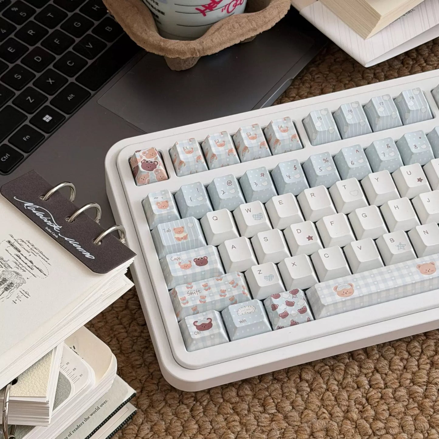 #0279 Light Blue Cream Bear Keycap cherry Profile Designed By LilyX Labs