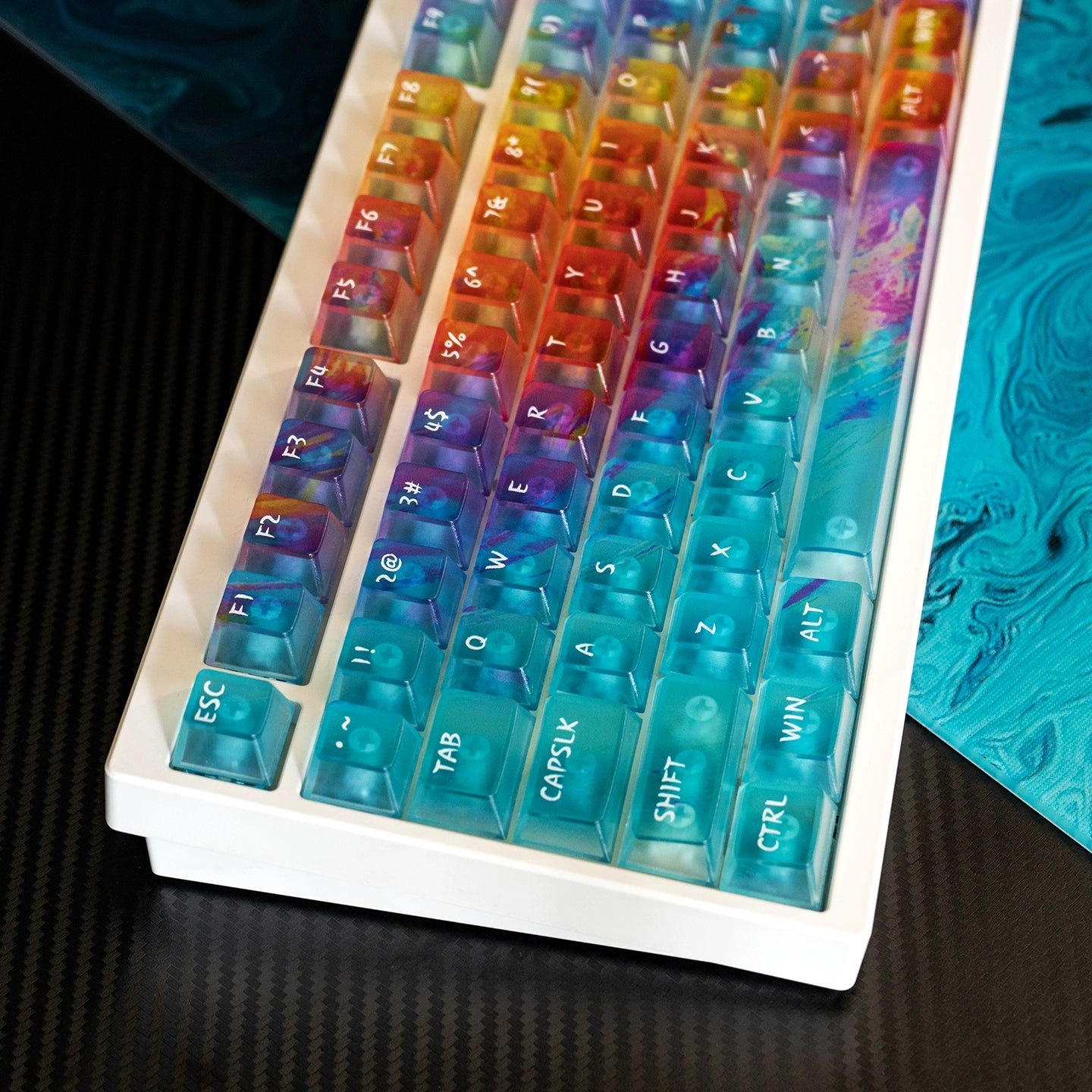 #0214 Neon/Universe/Star Gradually Change Foggy Matte Keycap（not including keyboard）