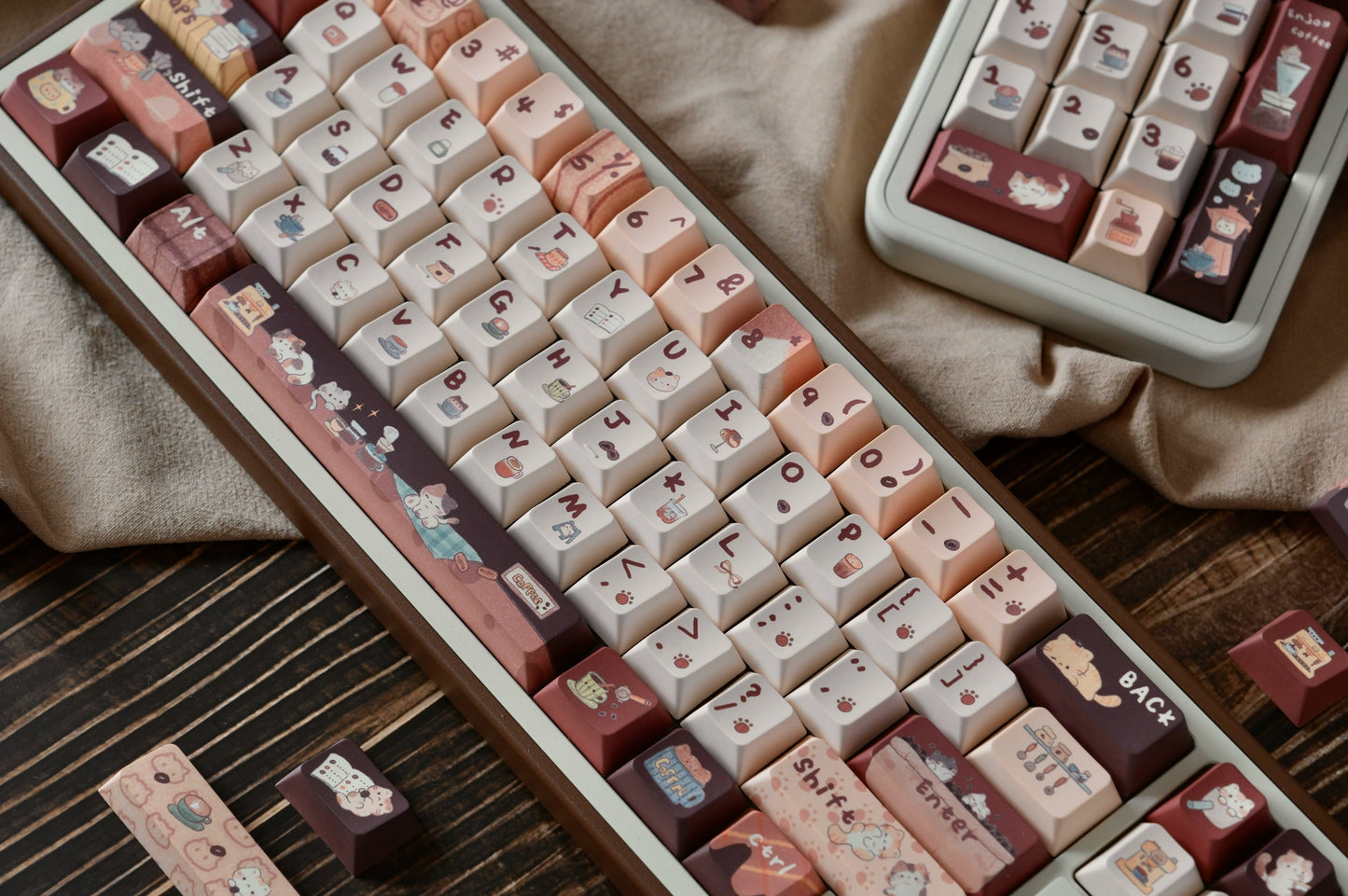 LilyX Lab Meow Cafe Cute Vintage Cherry/SOA Profile Keycap 138-keys