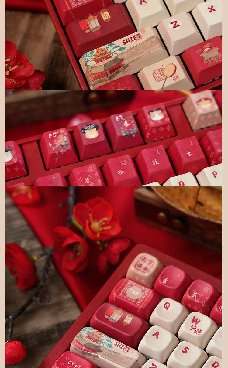 #0268 Red Forbidden City Cat Keycap Cherry/FOA Profile (not Including Keyboard)