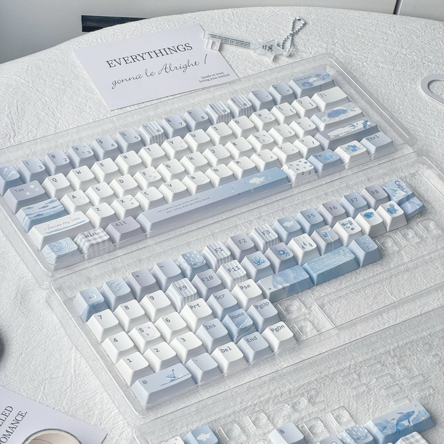 #0206 Blue Island Ice Mist Fresh and Cool Unique Keycap Designed By MoCoo（not including keyboard)