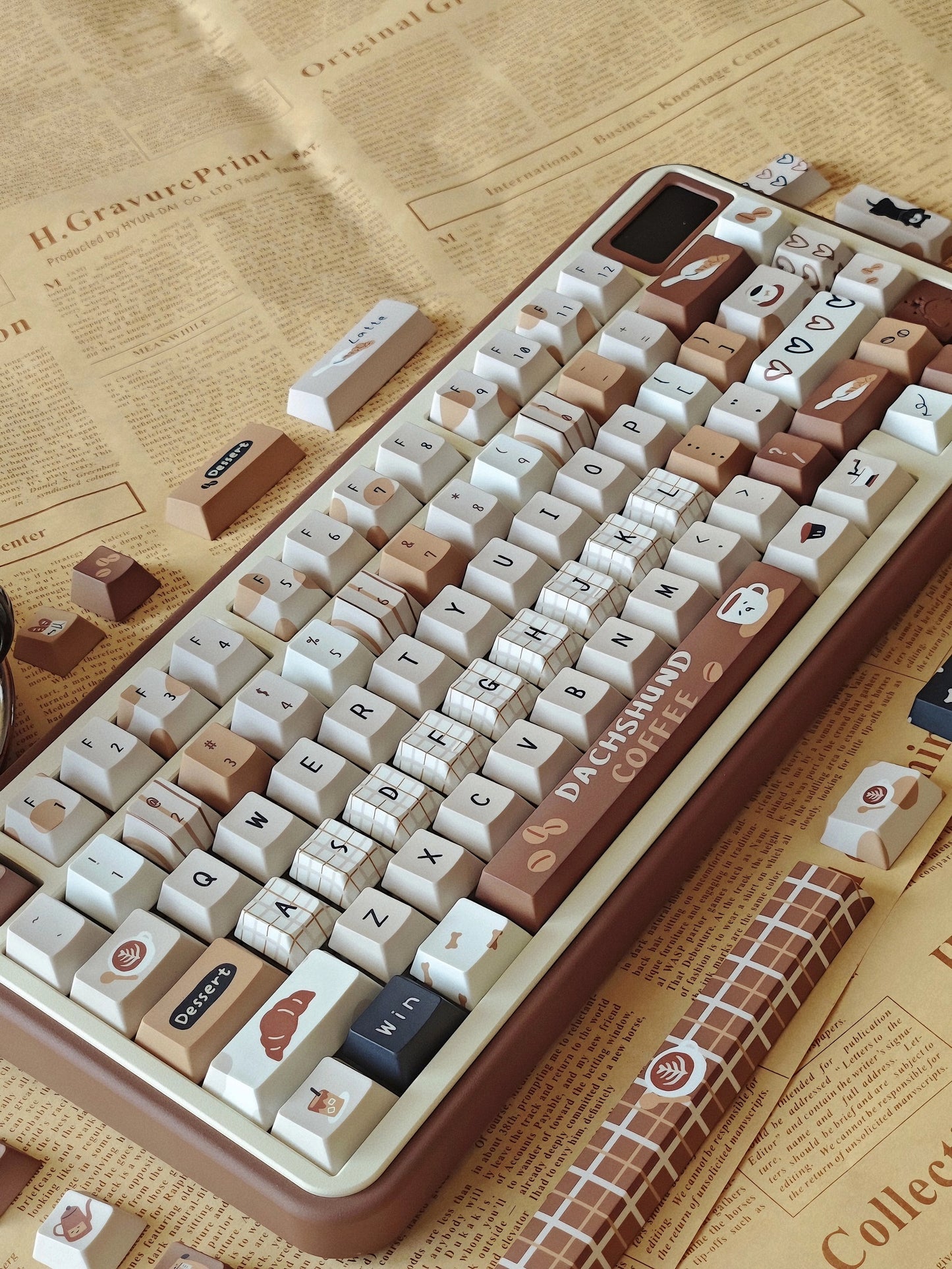 #0239 Sausage Doggy Americano Coffee Autumn and Winter Latte Brown Keycap Cherry Profile Designed By Chocolate Chestnut