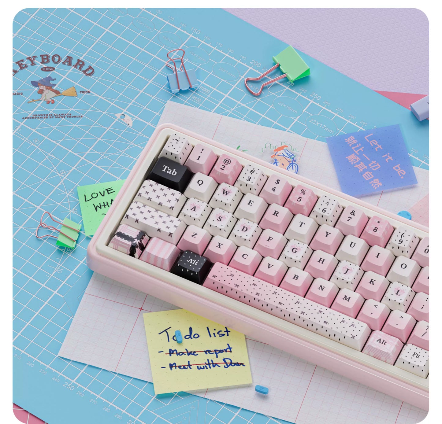 UR65 Blue/Pink/Red Mechanical Customized Keyboard (Tri-mode Gasket Hot Swap RGB Support QMK/VIA)