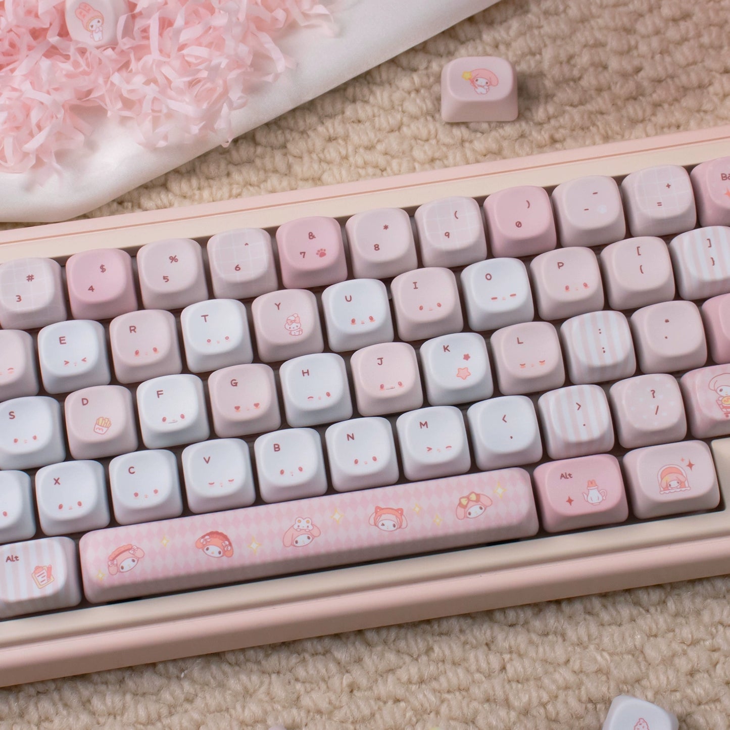 #0237 Melody Theme Pink Keycaps Designed By URE