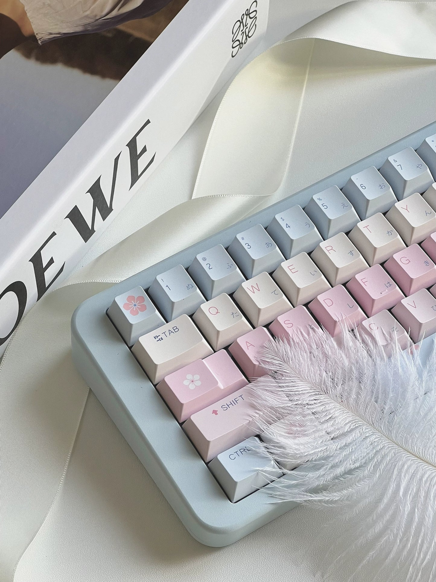 106 Love Air Pastel Pink Blue Keycap 143-key