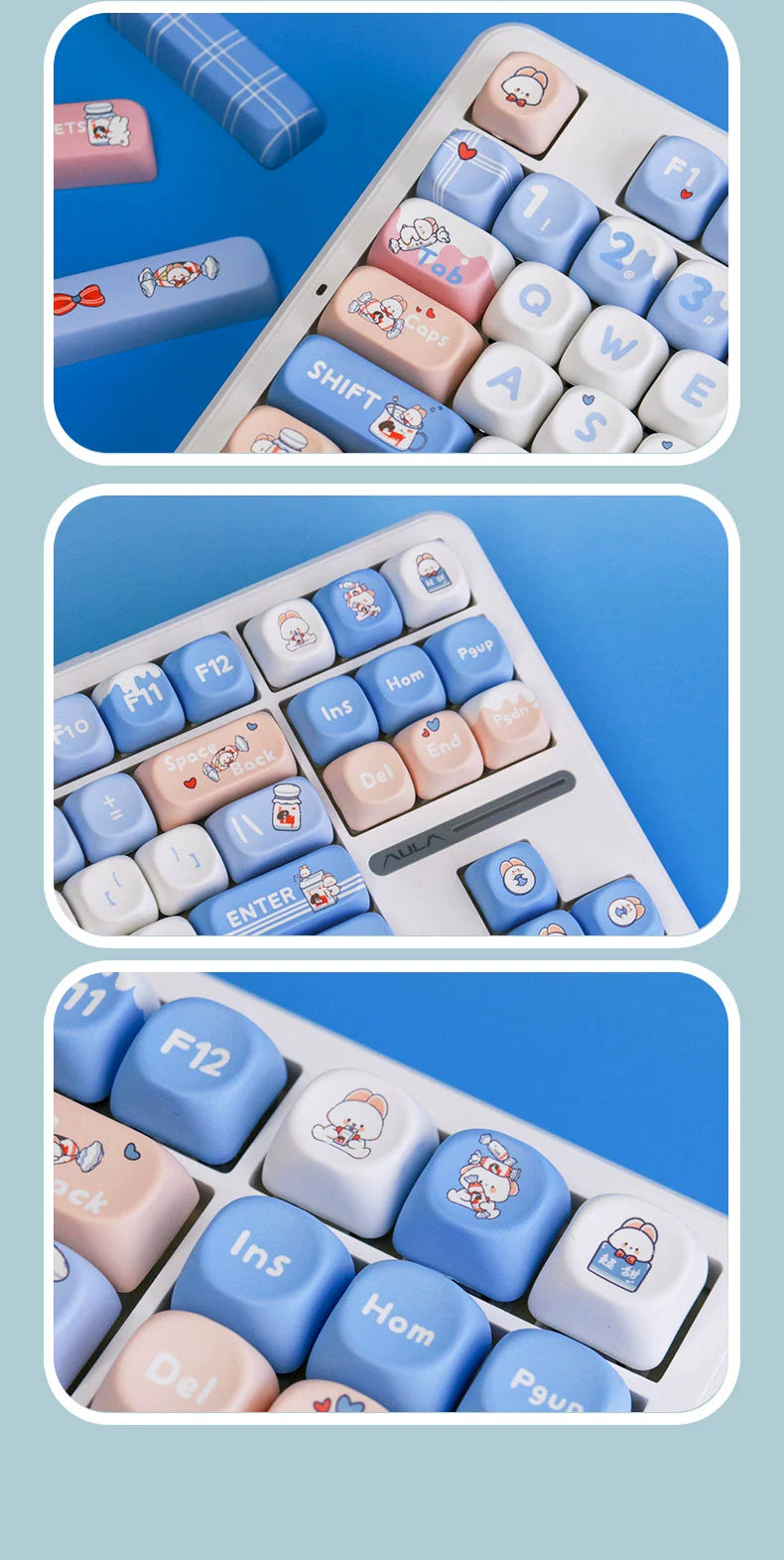 031 Bunny Candy Moa Profile Keycaps 139 Keys