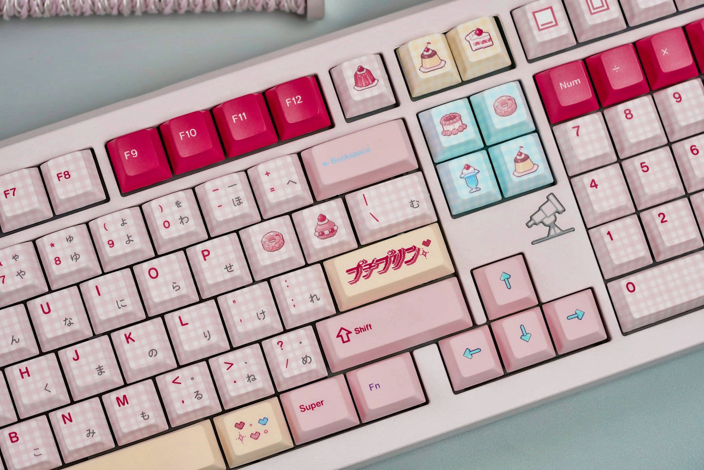 #0242 Showa Dessert Cream Soda Pastel Grid Keycaps Designed By Keyria Labs