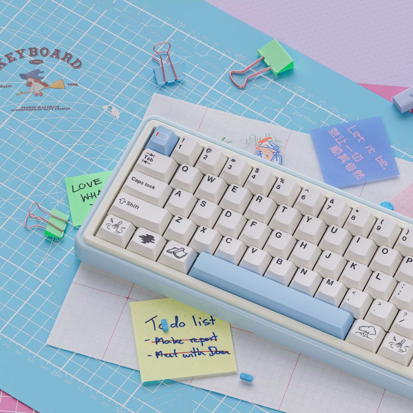 UR65 Blue/Pink/Red Mechanical Customized Keyboard (Tri-mode Gasket Hot Swap RGB Support QMK/VIA)