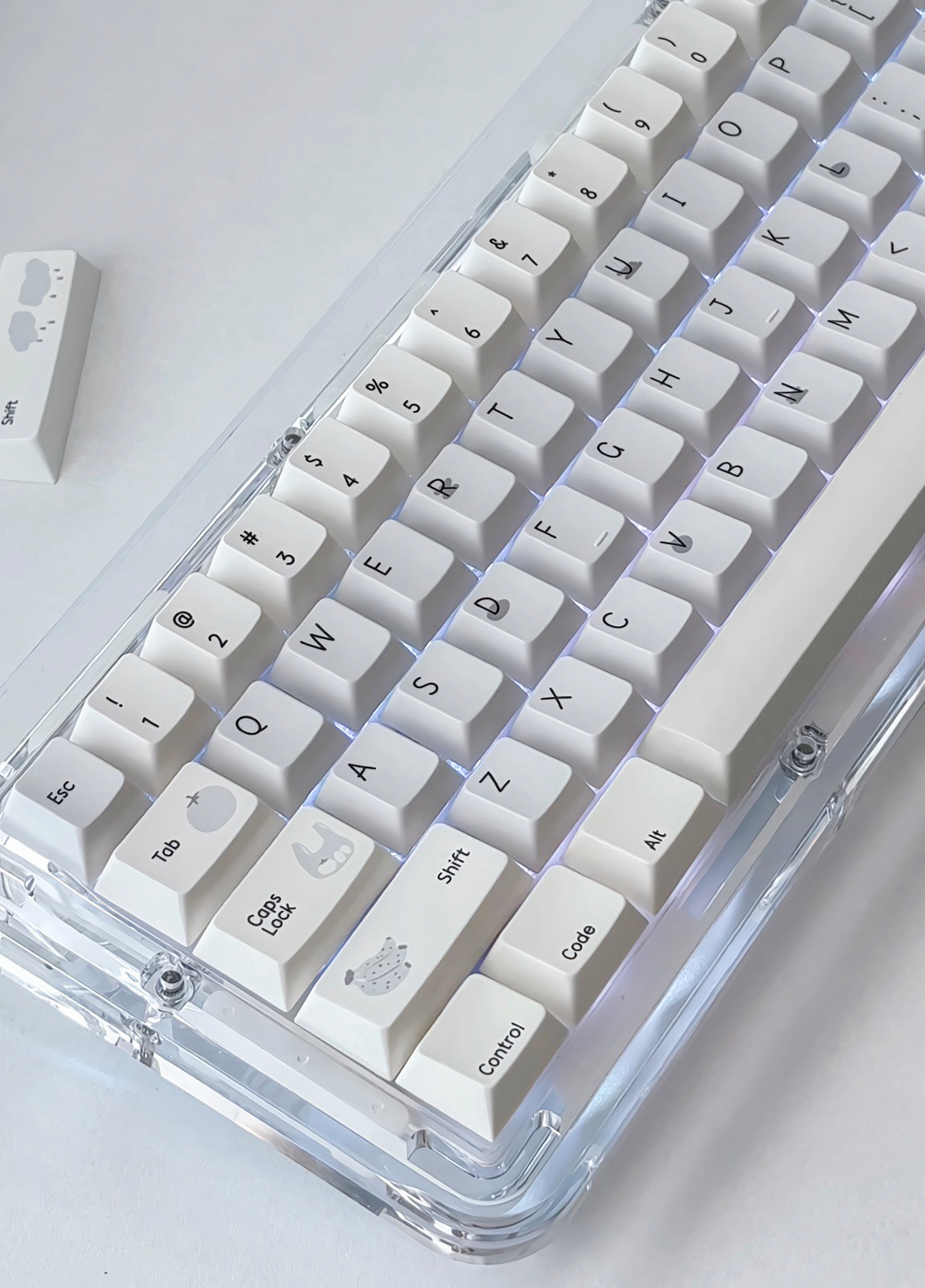 #0280 Cream Sticky Notes Simple and Milk White Pale Gray Keycap Cherry Profile